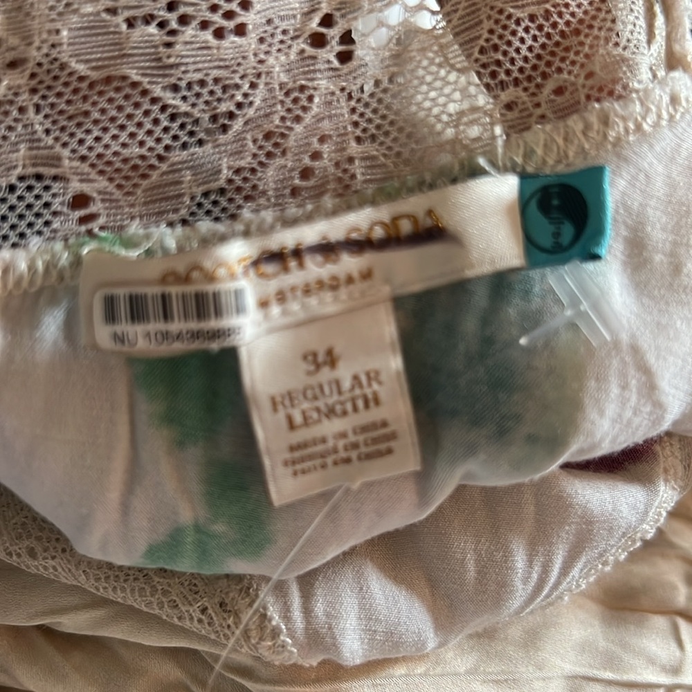 Scotch & Soda Cami lace trim maxi Cream Slip Dress with Multicolor size 34 or S - Picture 5 of 7